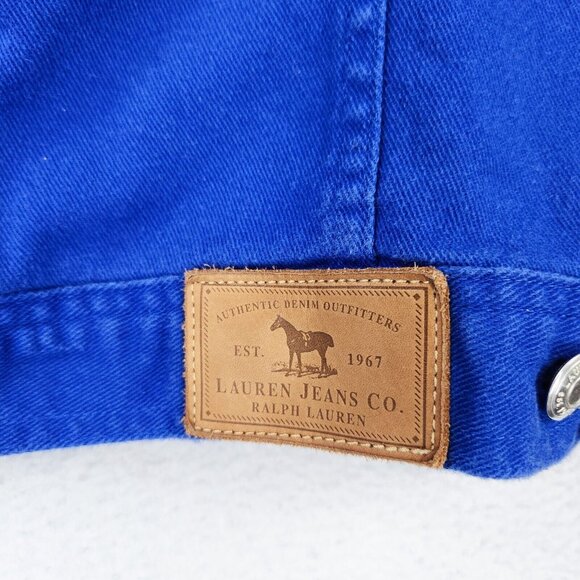 Ralph Lauren Jacket Women 1X Blue Denim Trucker Jean Button Front Casual Classic - Picture 12 of 12